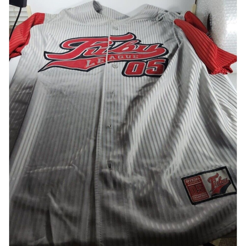 VTG Fubu Jersey Mens Size XL Red Silver  Sports Jersey Fubu League 05